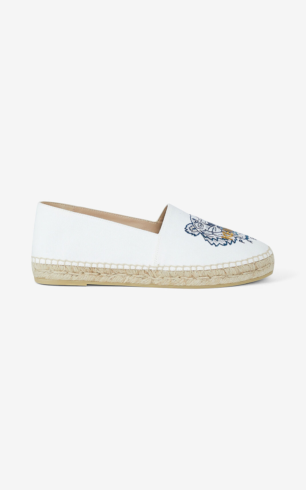 Kenzo Tiger Lærred Espadrilles Dame - Hvide DK-993713